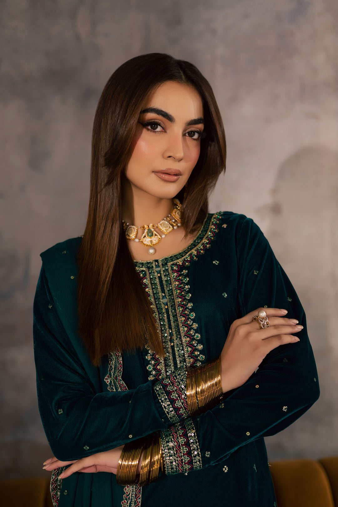 Cyan Westeria 3Pc - Velvet Formal Dress