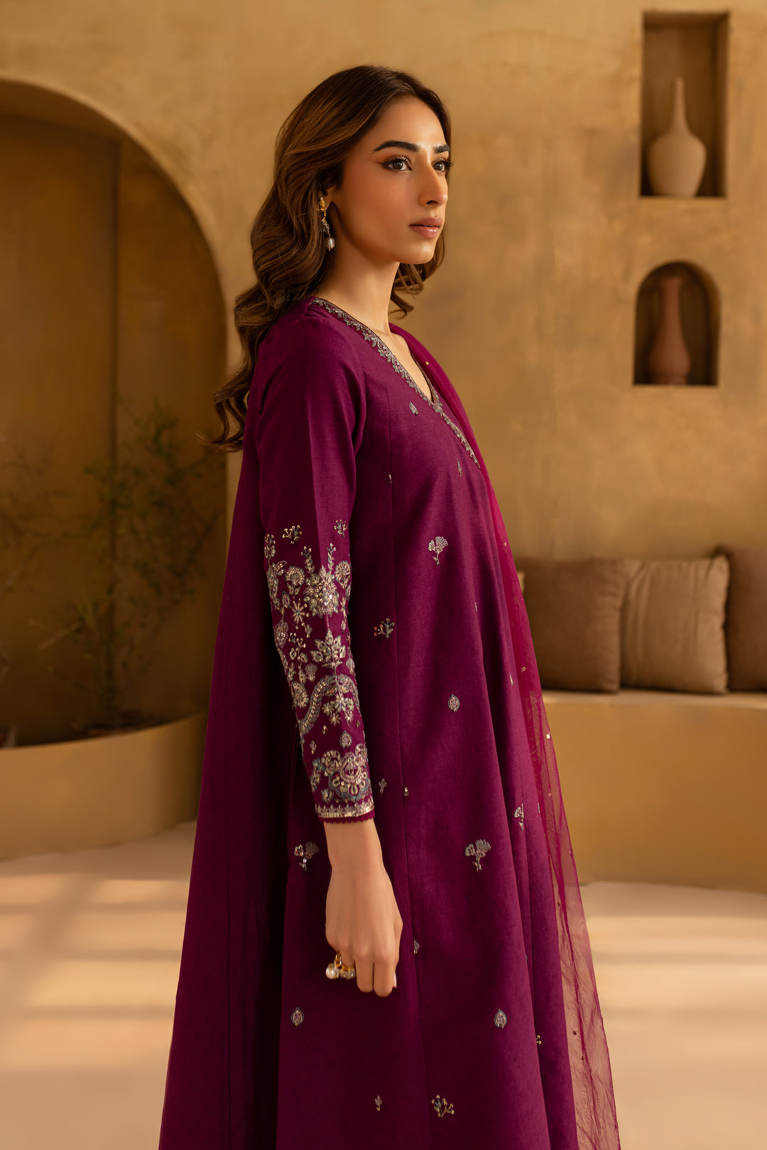 Khanak 3Pc- Embroidered Karandi Dress