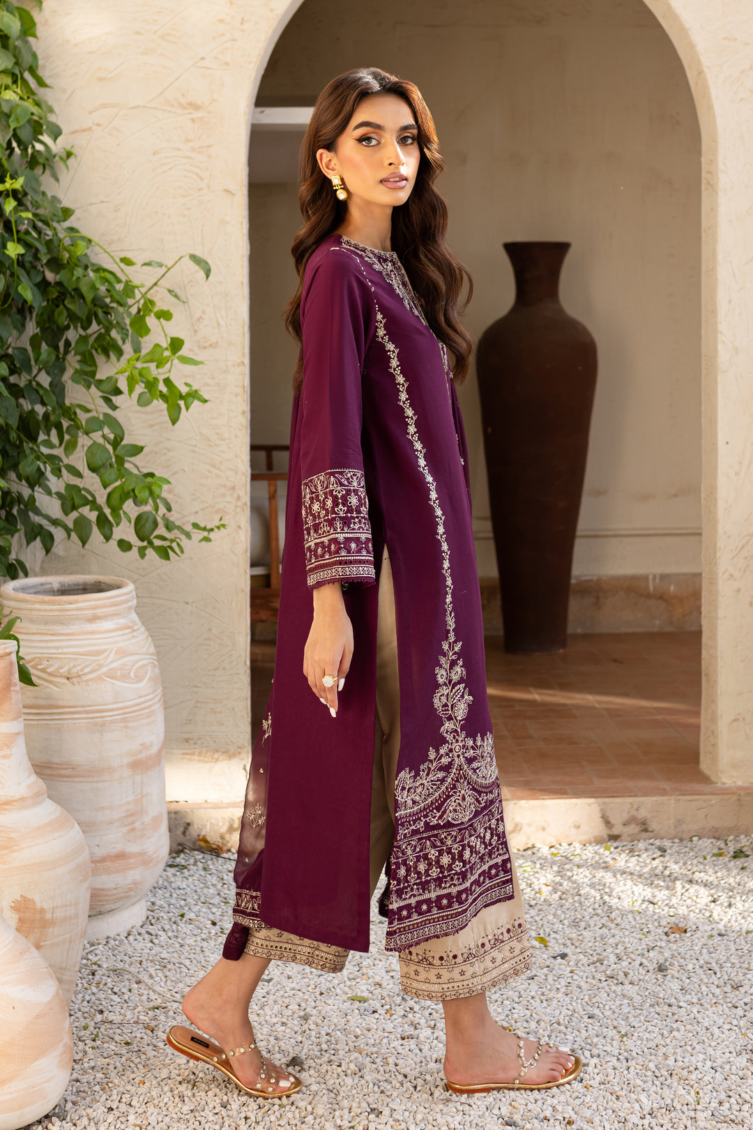 Honey Well 3Pc - Embroidered Khaddar Dress