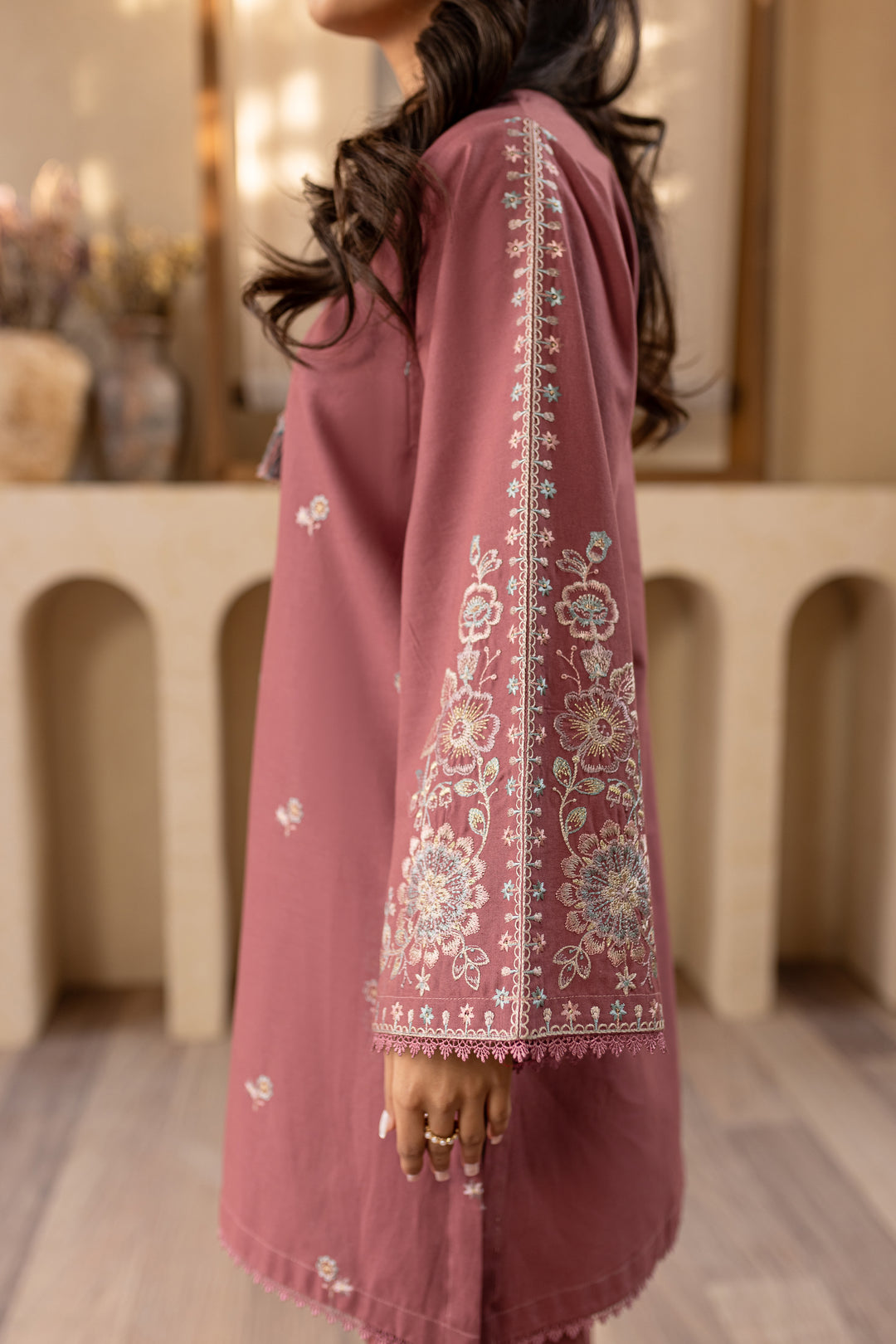 Onion Gold 2Pc - Embroidered Khaddar Dress