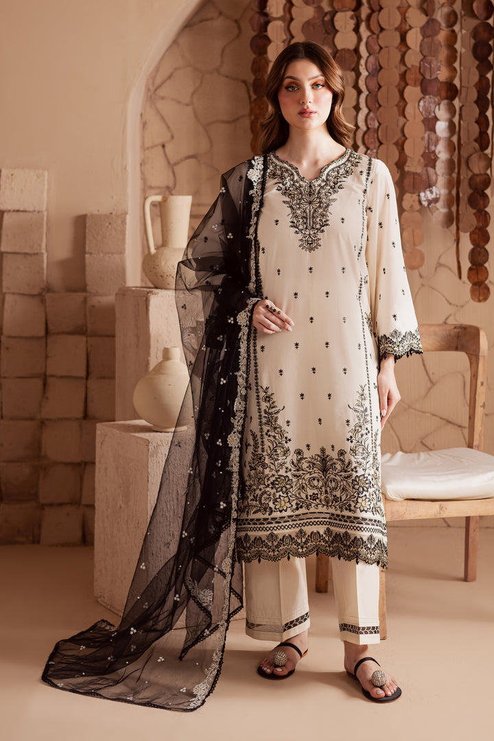 Full Moon 3Pc - Embroidered Lawn Dress