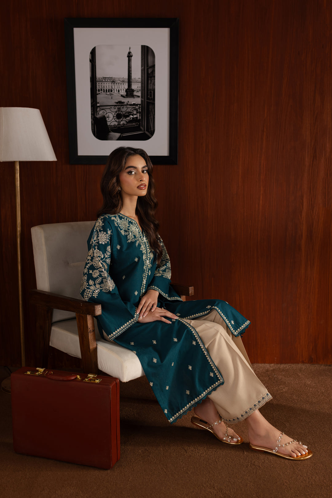 Coulson 2Pc - Embroidered Khaddar Dress