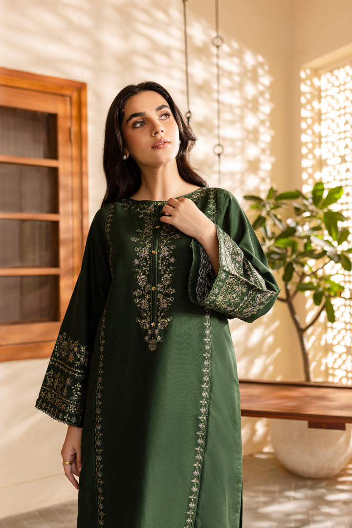 Alicent 2Pc - Embroidered Khaddar Dress