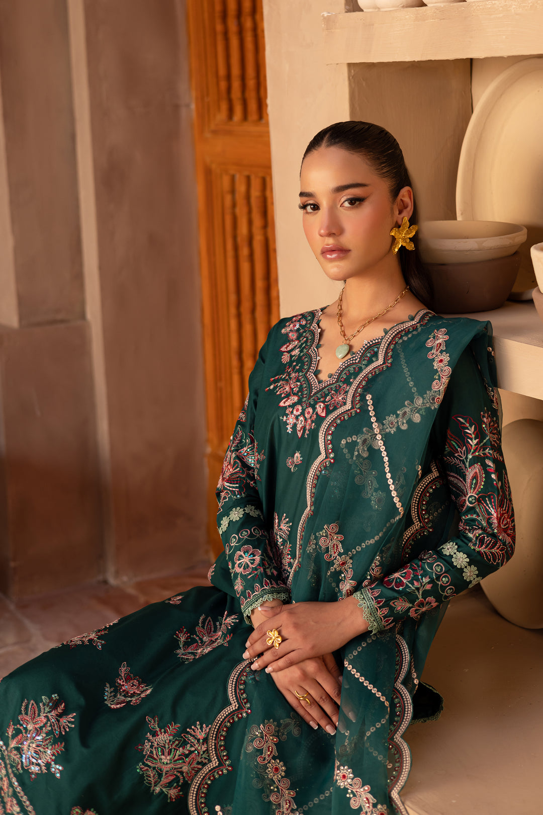 Amaya 3Pc - Embroidered Luxe Pret