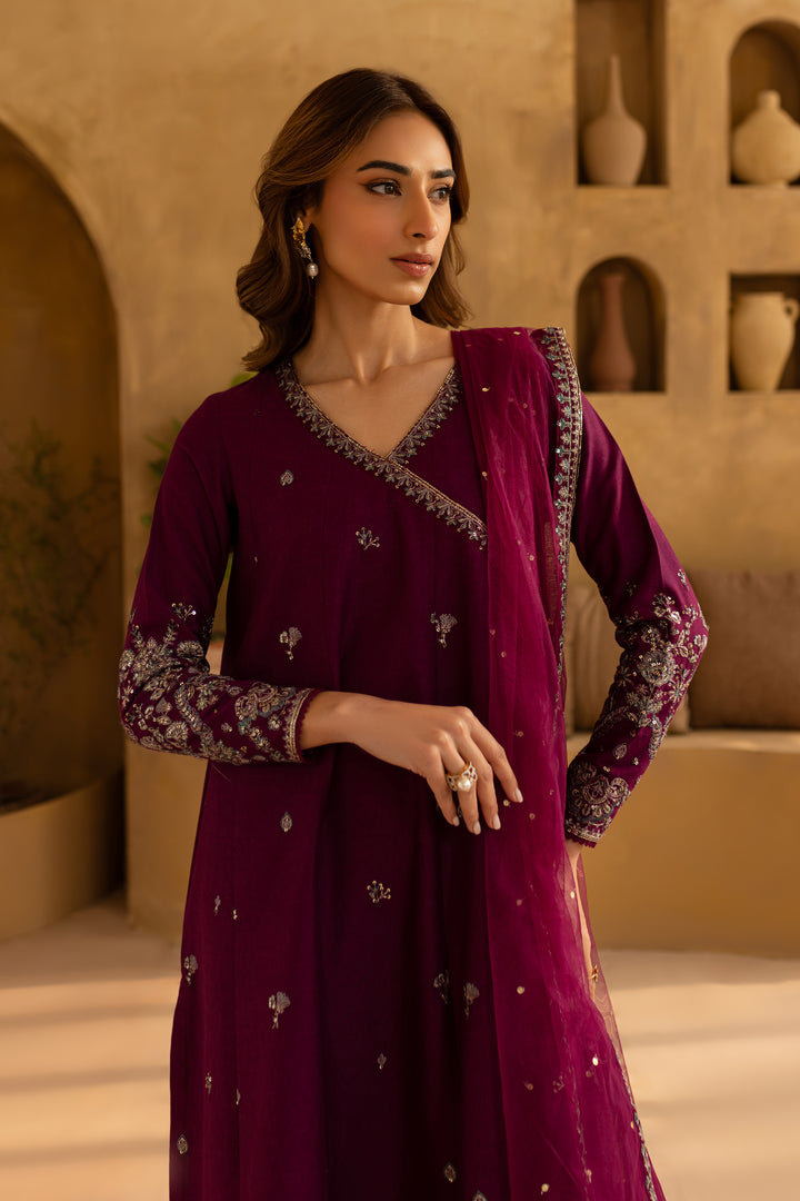 Khanak 3Pc- Embroidered Karandi Dress