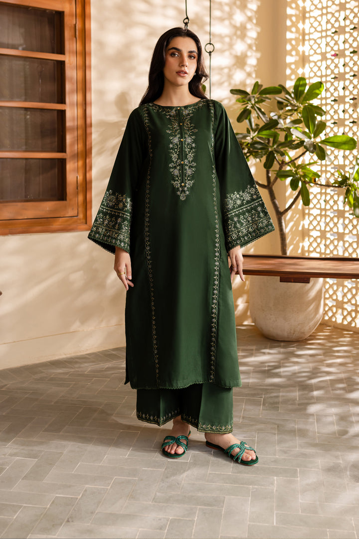 Alicent 2Pc - Embroidered Khaddar Dress