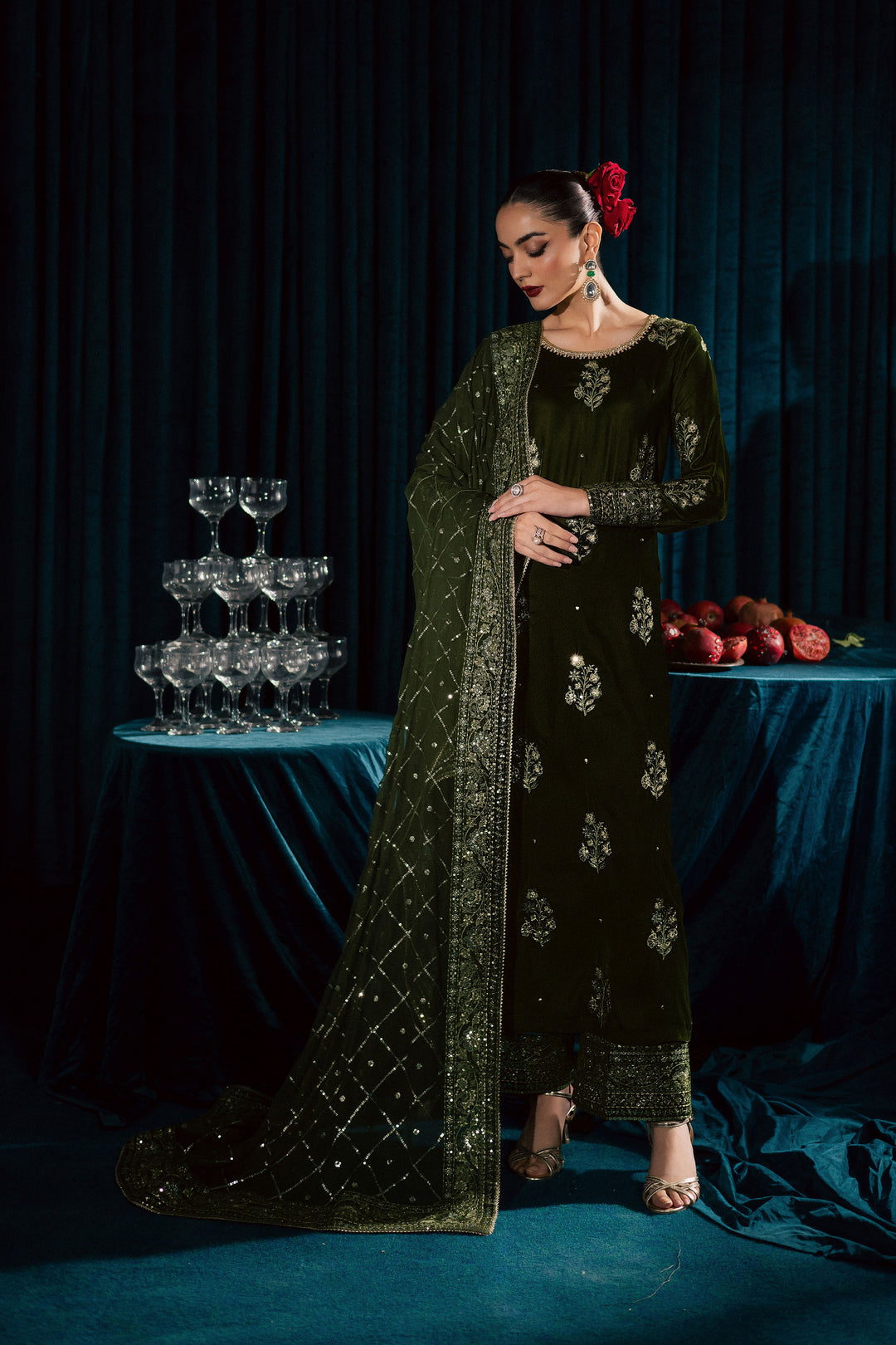 Inara 3Pc - Velvet Formal Dress