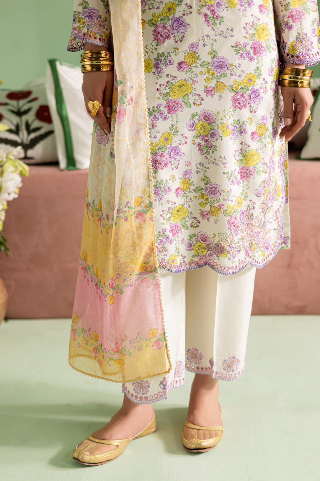 Kylie 3Pc- Printed Lawn Dress