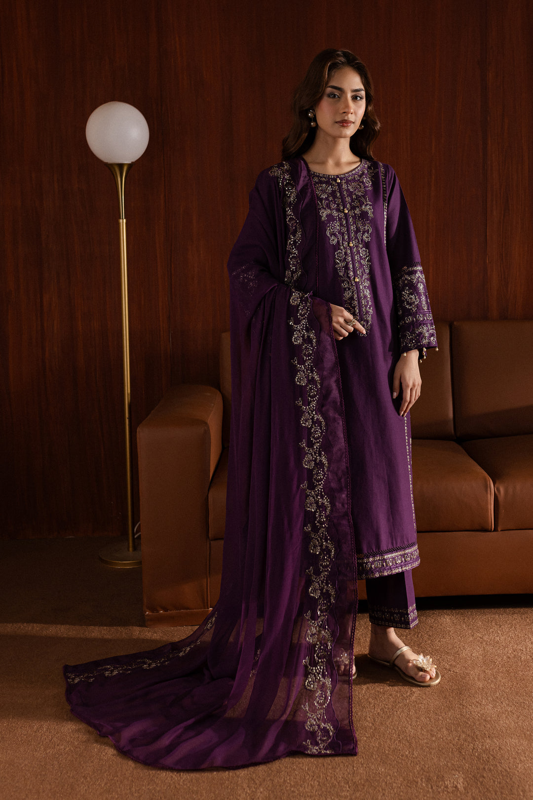 Willow 3Pc - Embroidered Khaddar Dress