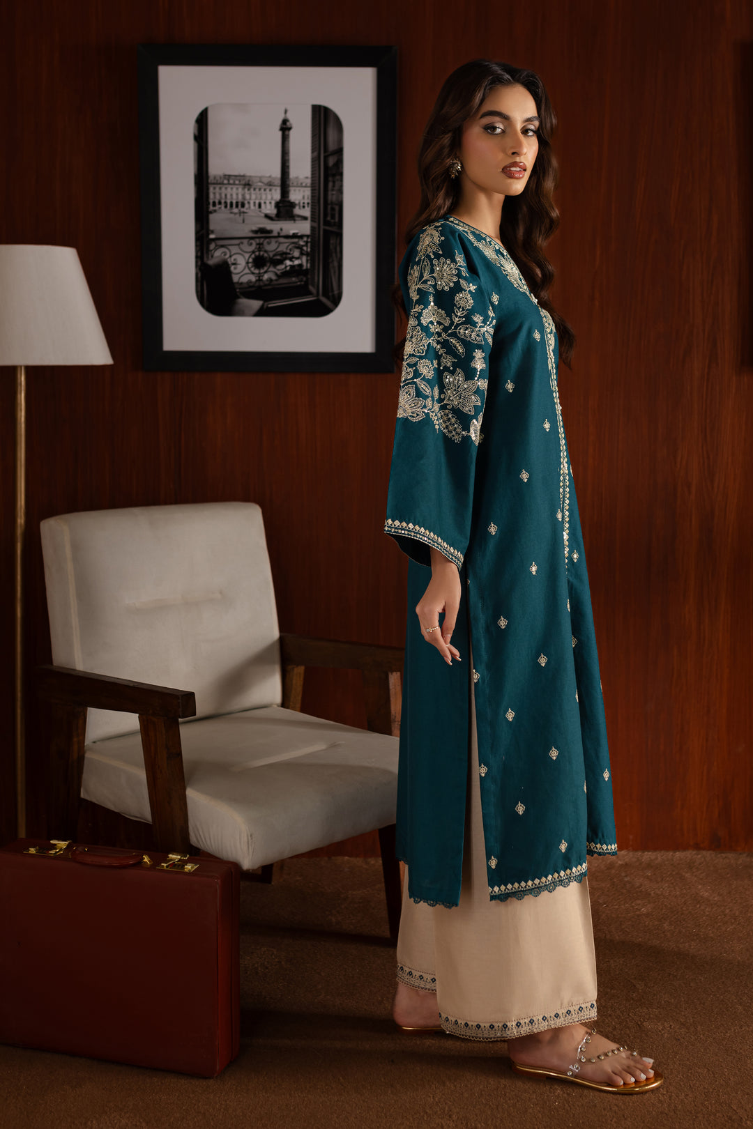 Coulson 2Pc - Embroidered Khaddar Dress