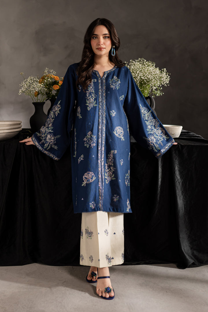 Blue Blair 2Pc - Embroidered Khaddar dress