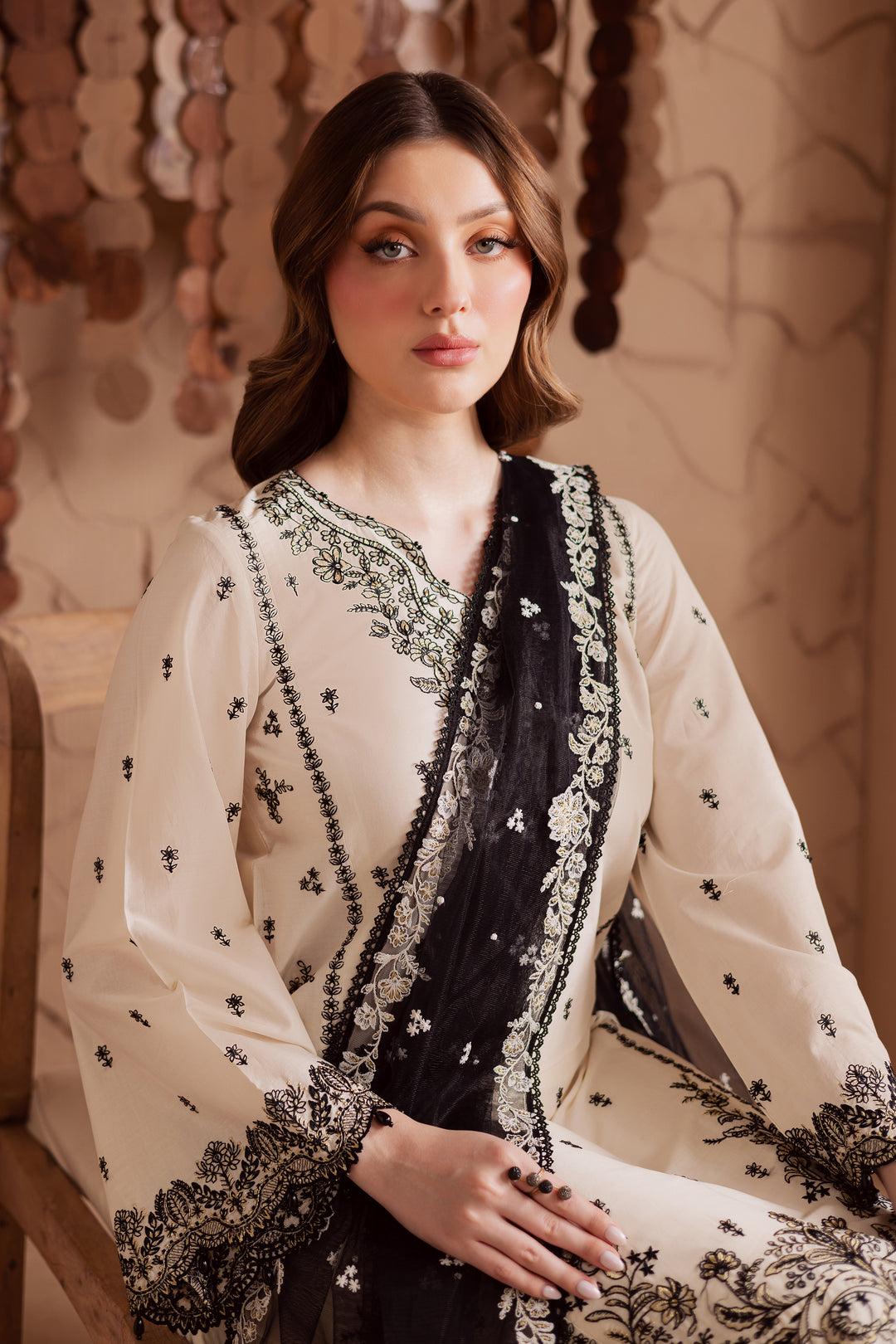 Full Moon 3Pc - Embroidered Lawn Dress