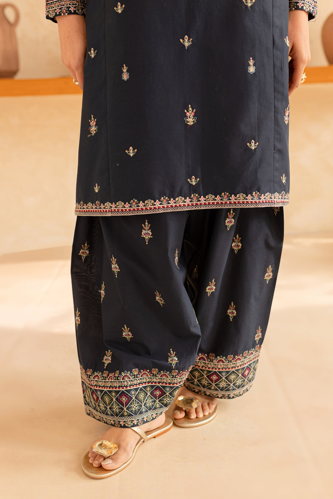 Blue Opal 2Pc - Embroidered Lawn Dress