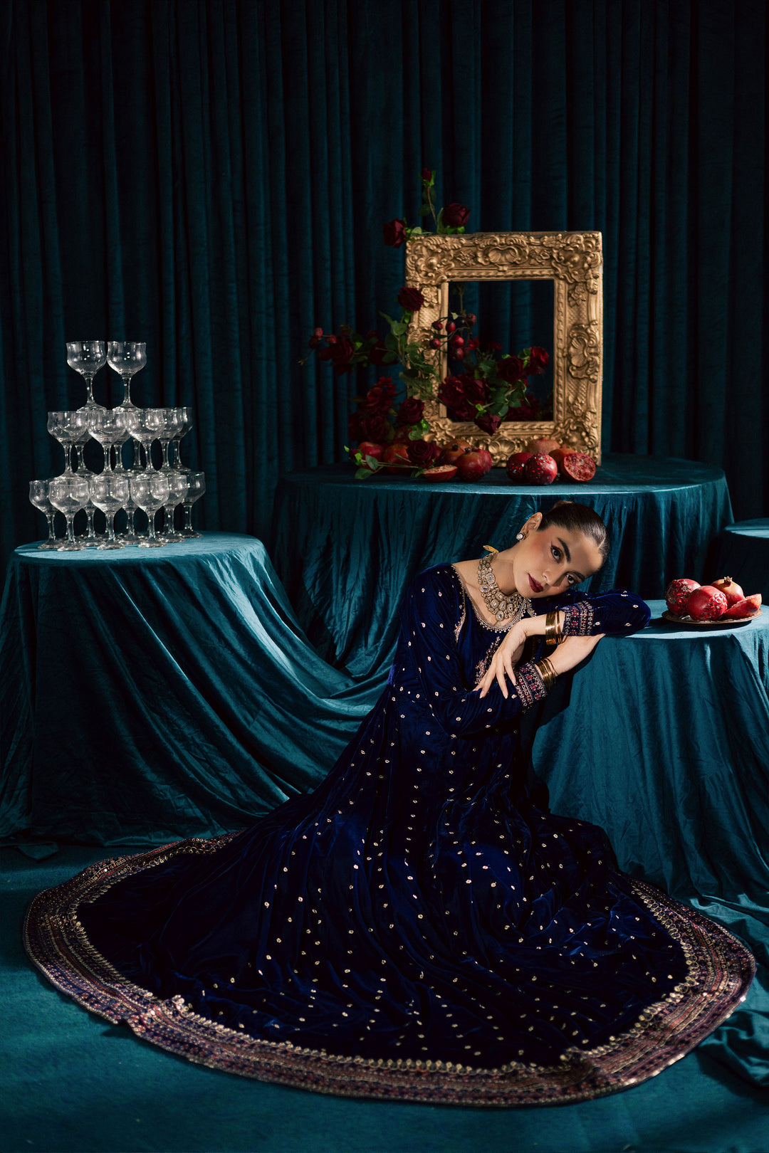 Azra 3Pc - Velvet Formal Dress