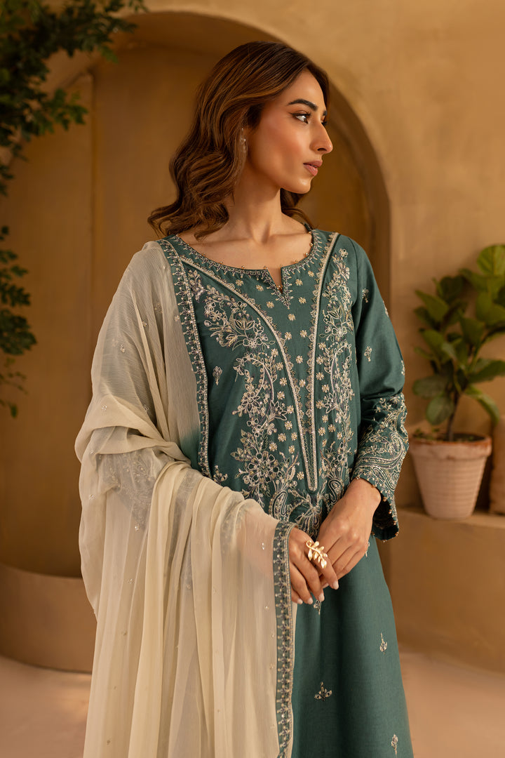 Maylan 3Pc- Embroidered Karandi Dress