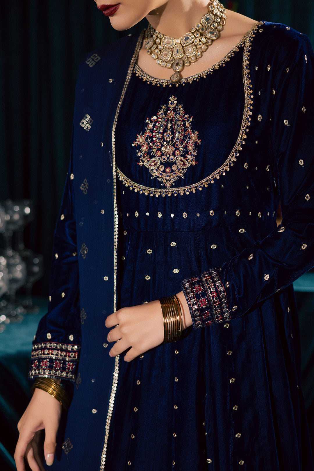 Azra 3Pc - Velvet Formal Dress