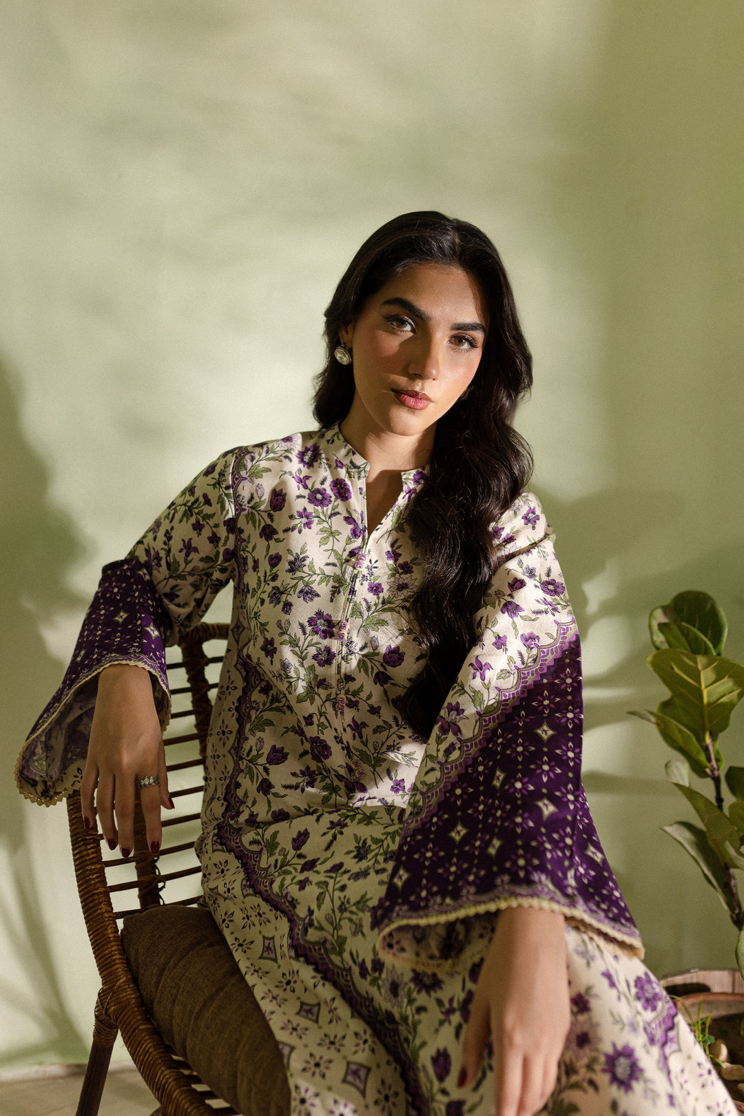 Cyber Grape 2Pc - Printed Khaddar Dress