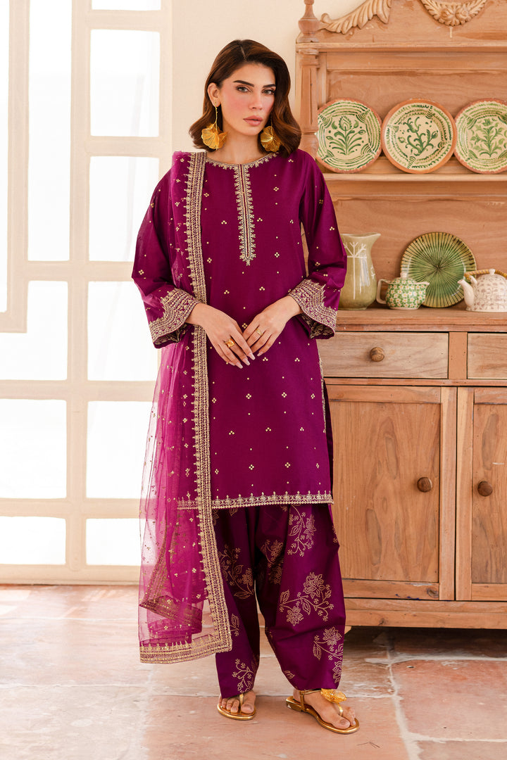 Majestic 3Pc - Embroidered Lawn Dress