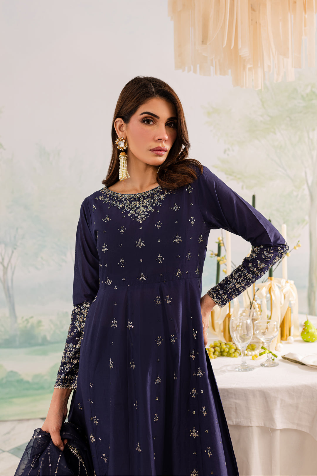 Blue Haze 3Pc - Embroidered Lawn Dress