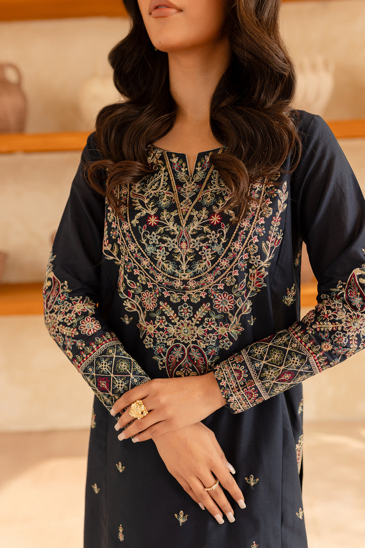 Blue Opal 2Pc - Embroidered Lawn Dress