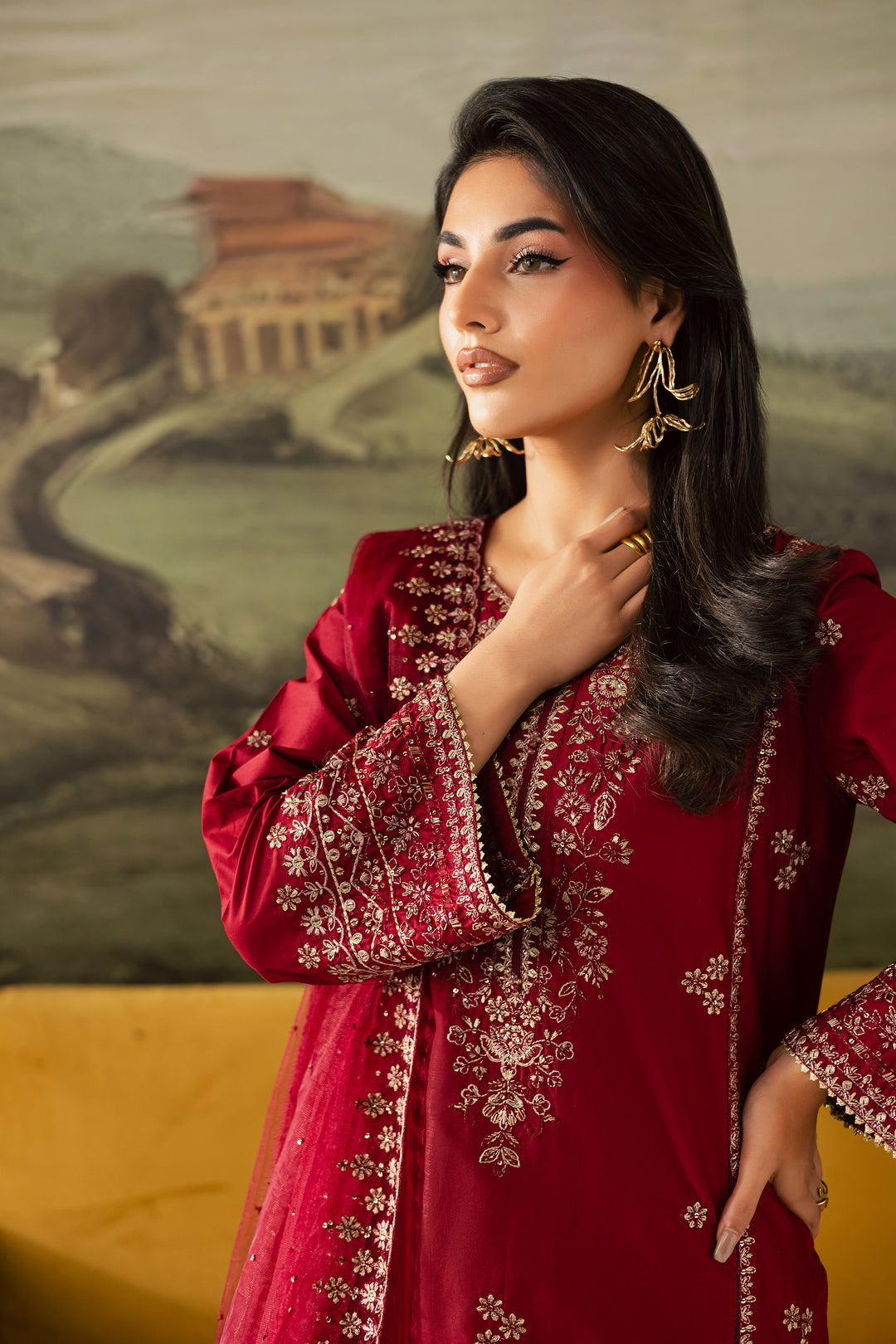 Maroon Haze 3Pc - Embroidered Lawn Pret