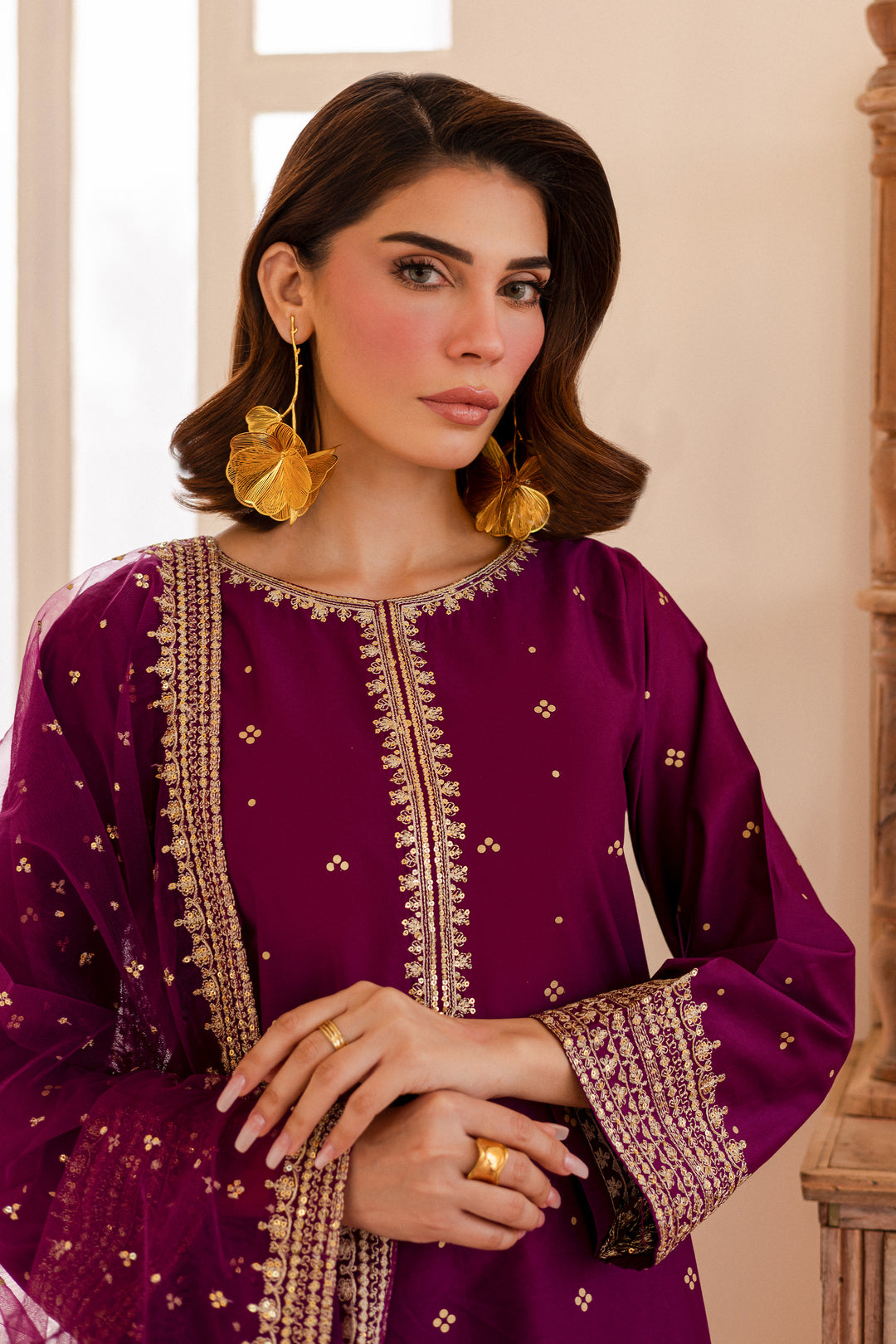 Majestic 3Pc - Embroidered Lawn Dress