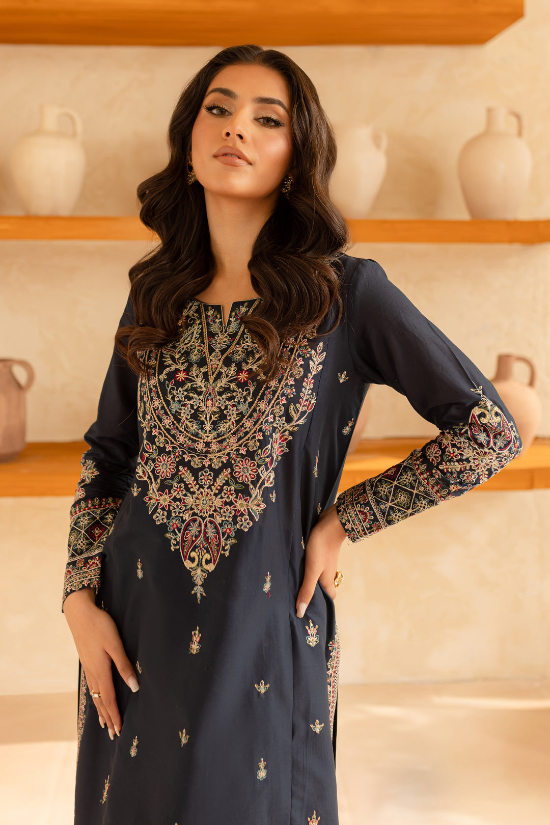 Blue Opal 2Pc - Embroidered Lawn Dress