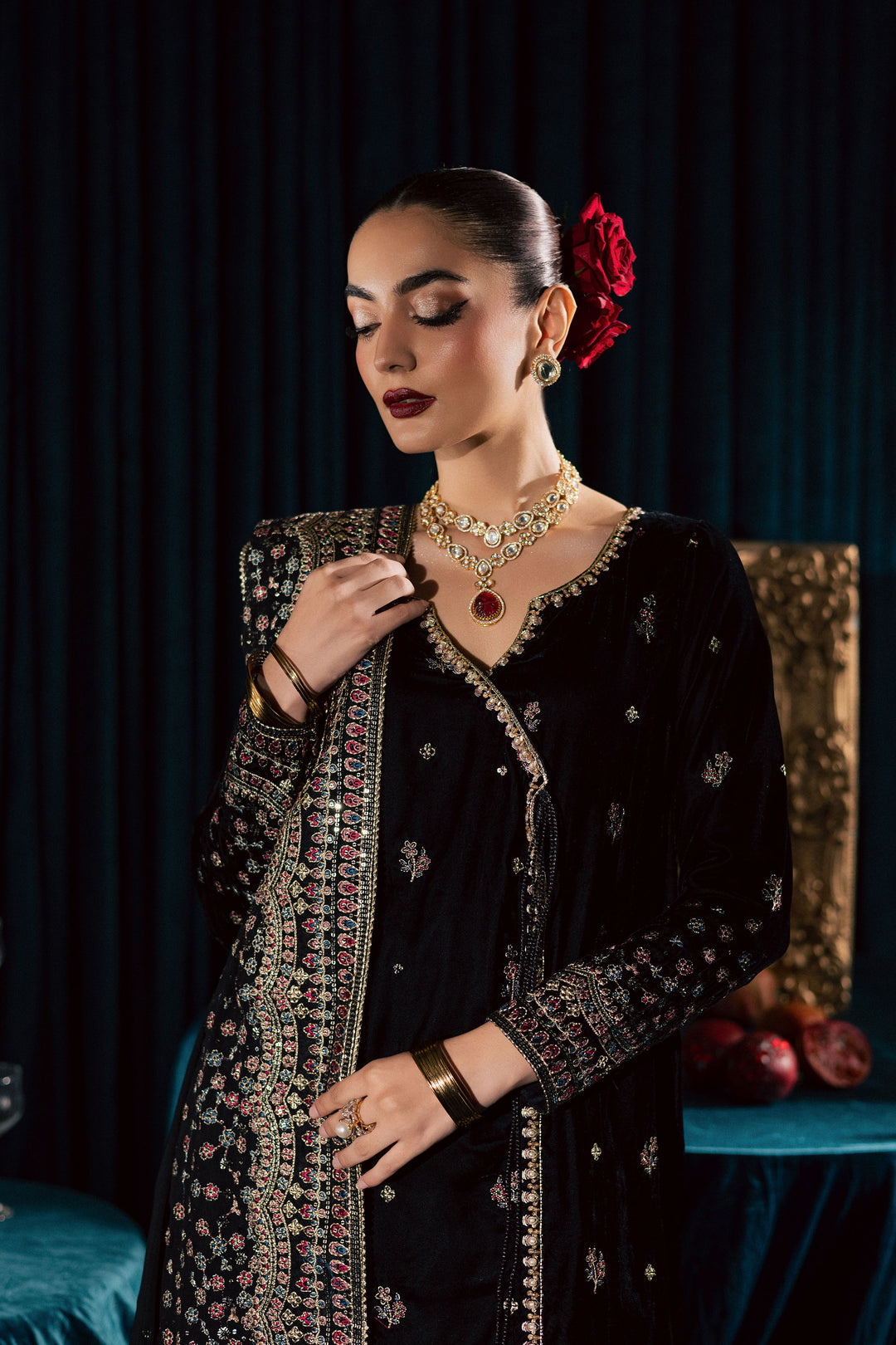 Diamond Black 3Pc - Velvet Formal Dress