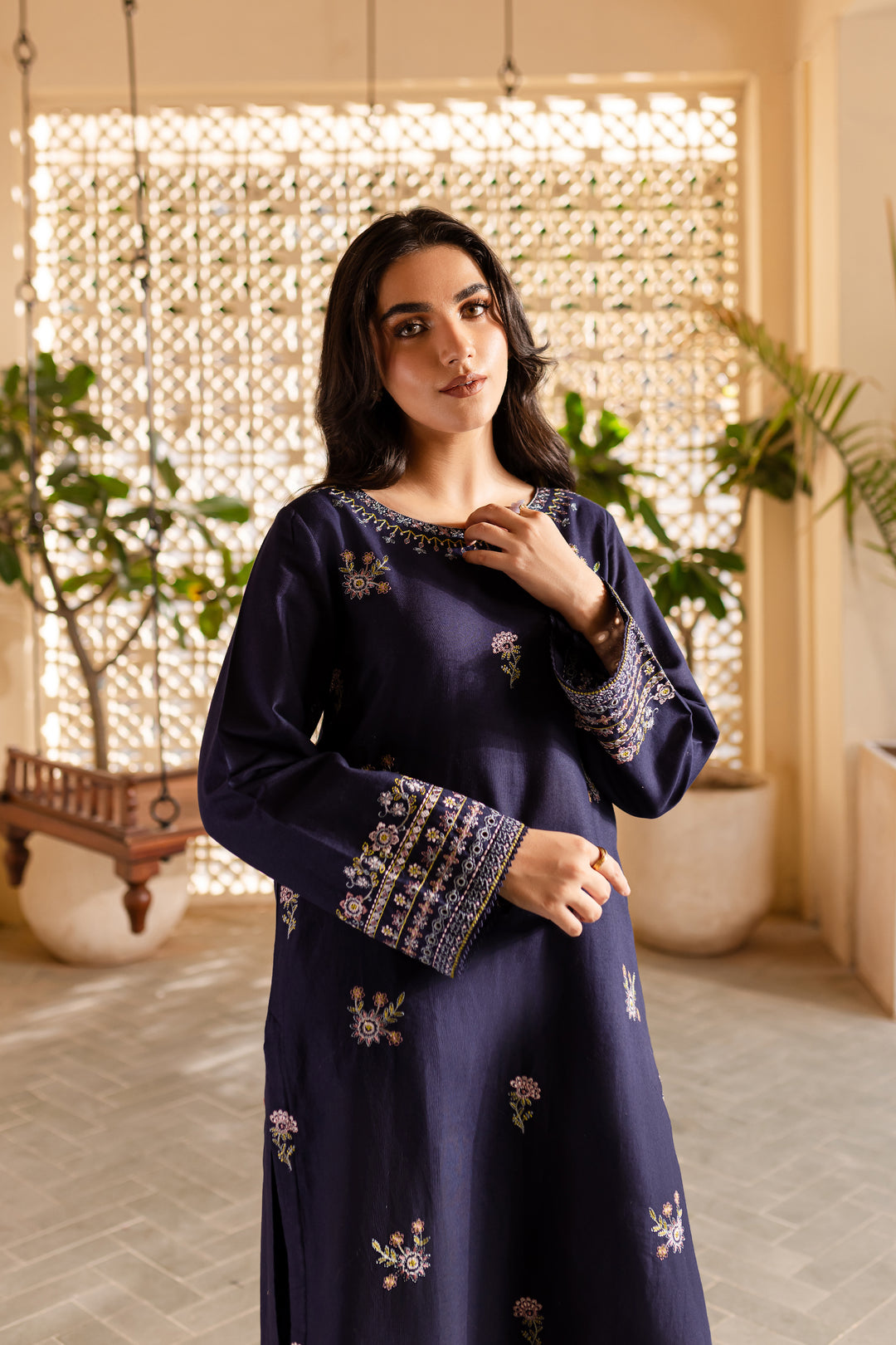 Moonlight 2Pc - Embroidered Khaddar Dress