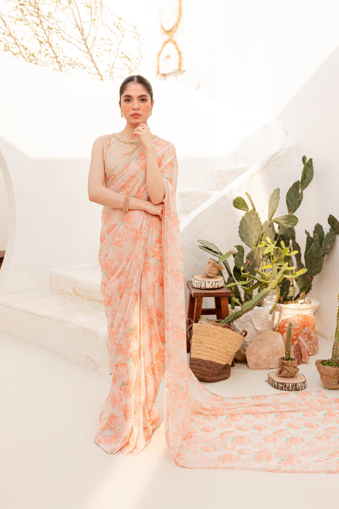 Aspin 4Pc - Luxe PRET Saree - BATIK