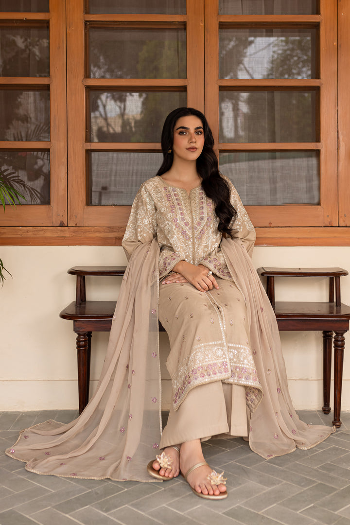 Musarrat 3Pc - Embroidered Khaddar Dress