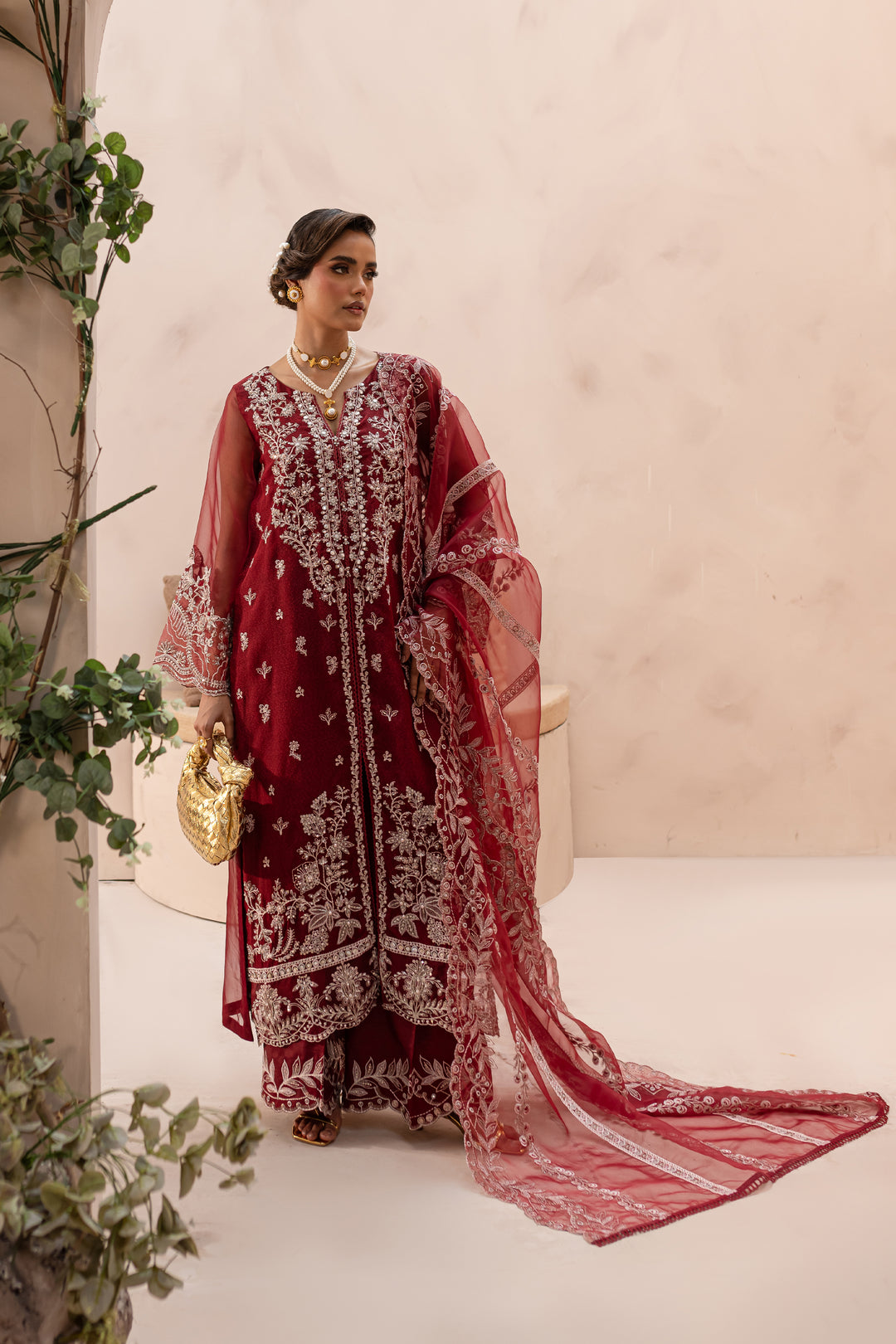 Ruby Rouge 3Pc - Embroidered Luxe PRET