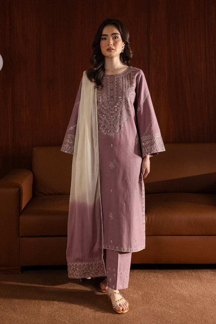 Rose Crush 3Pc - Embroidered Khaddar Dress