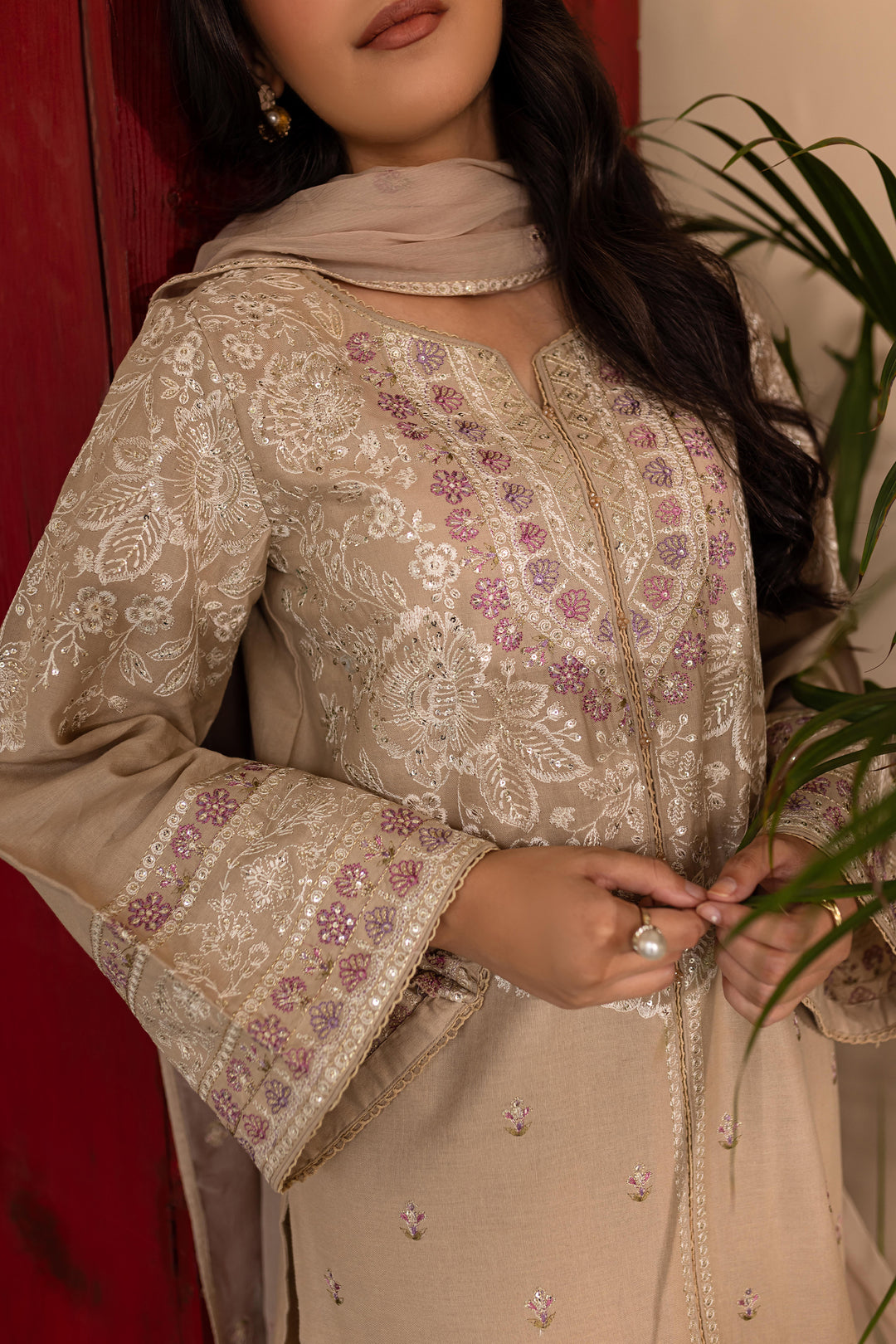 Musarrat 3Pc - Embroidered Khaddar Dress