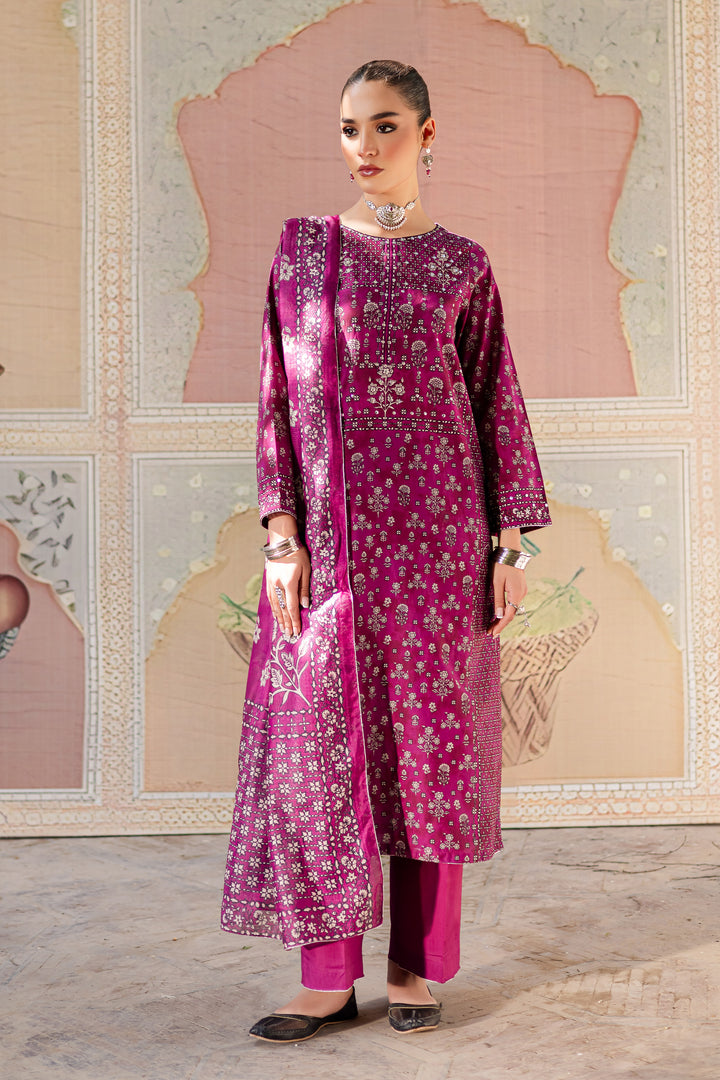 Pink Arsh 3Pc - Printed Lawn Dress