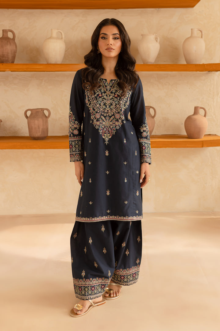 Blue Opal 2Pc - Embroidered Lawn Dress