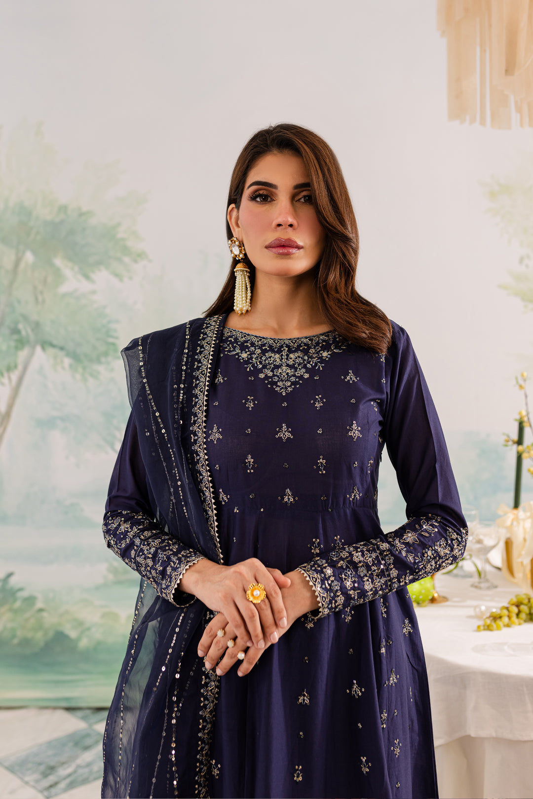 Blue Haze 3Pc - Embroidered Lawn Dress