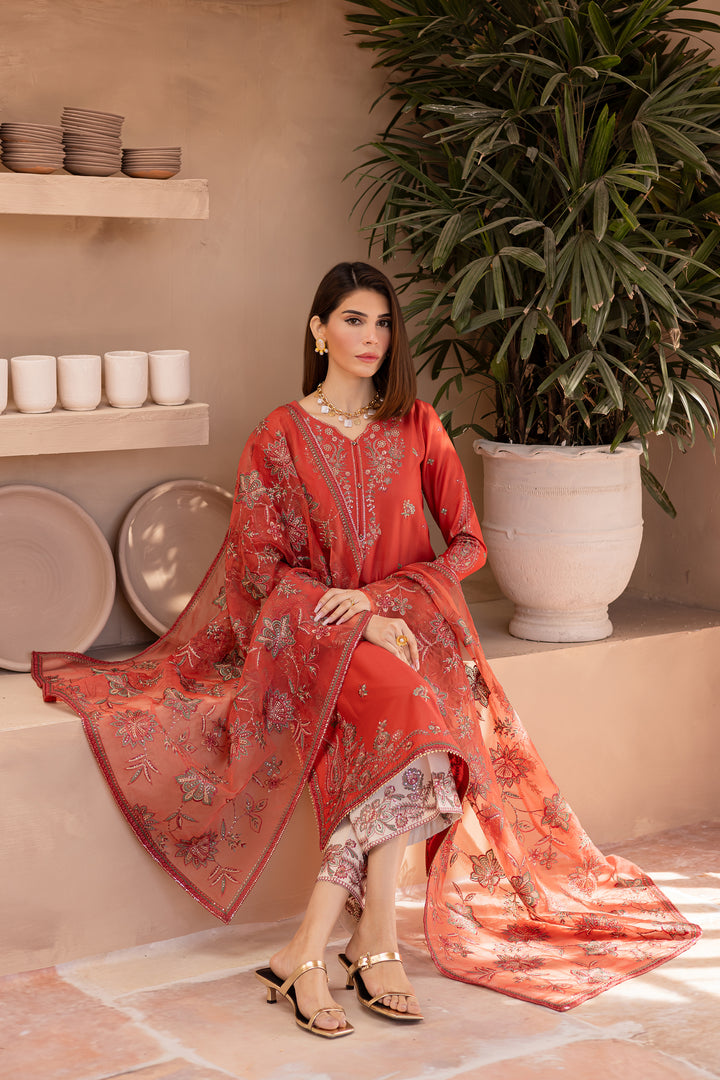 Oran 3Pc - Embroidered Luxe Pret