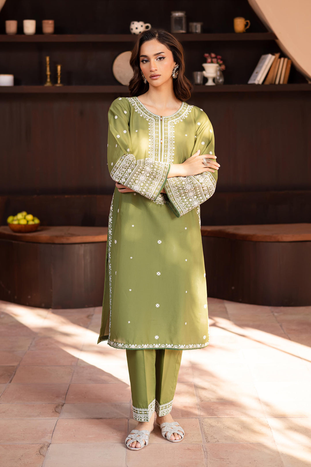 Minaa 2Pc- Embroidered Lawn Dress