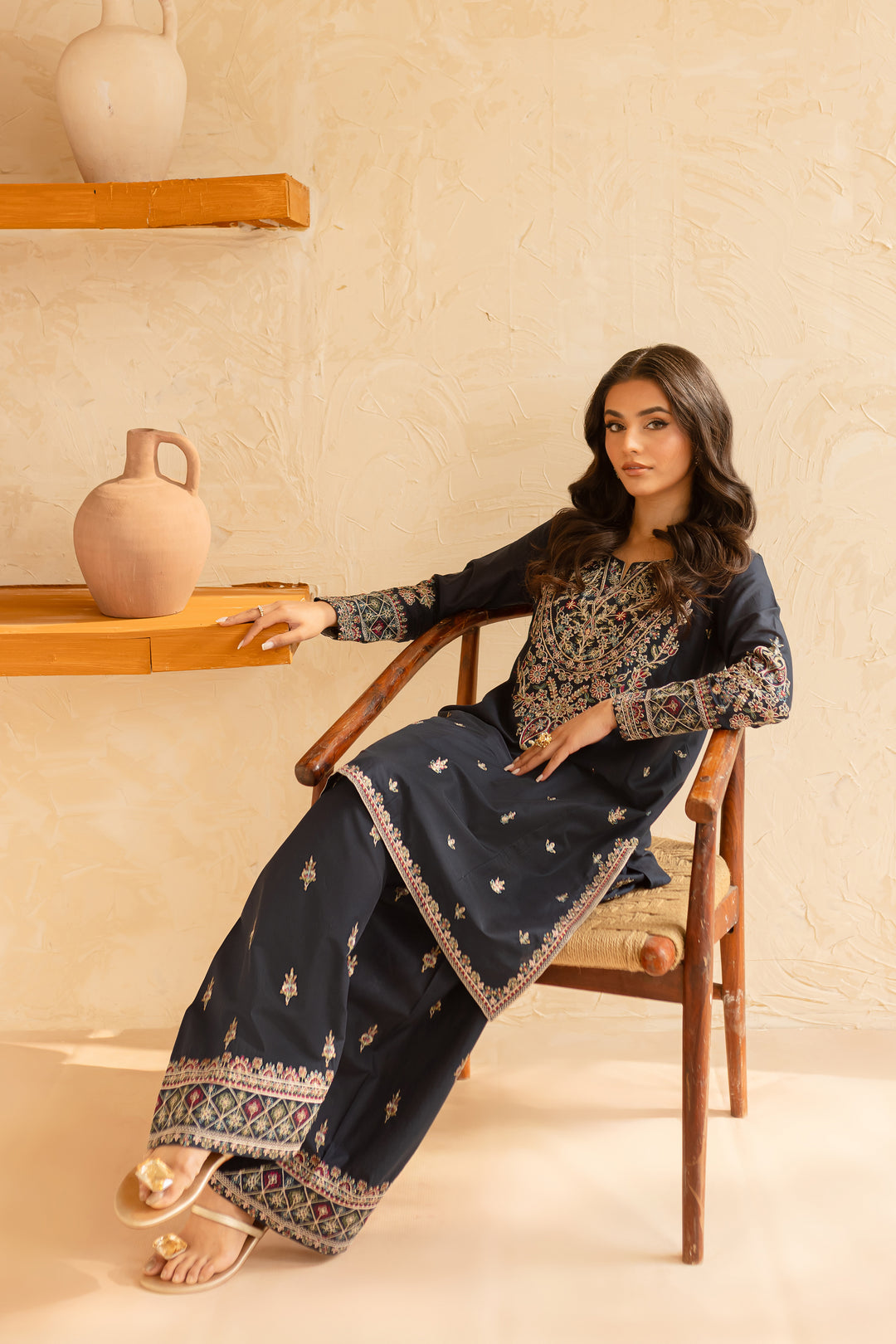 Blue Opal 2Pc - Embroidered Lawn Dress