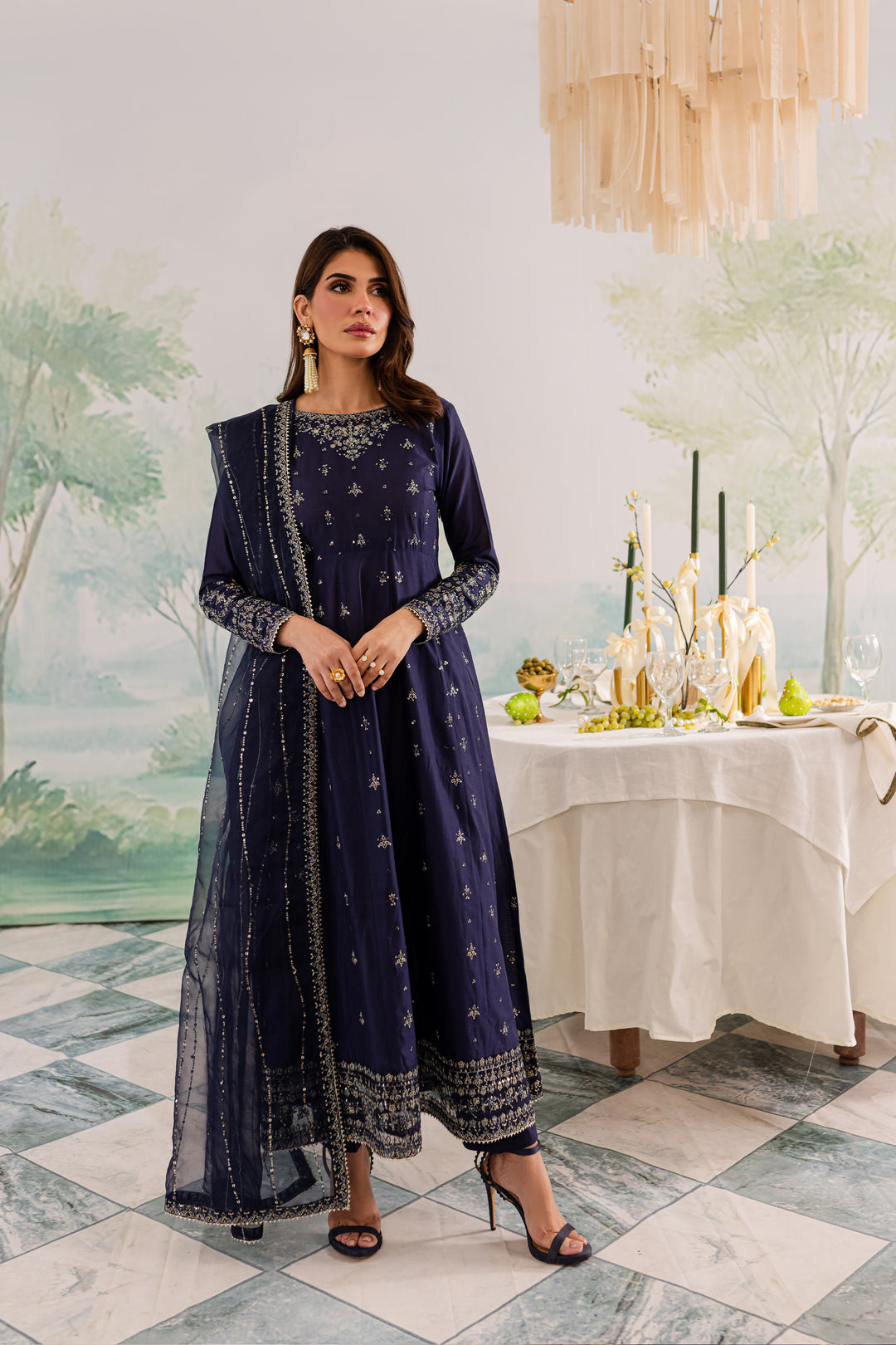 Blue Haze 3Pc - Embroidered Lawn Dress