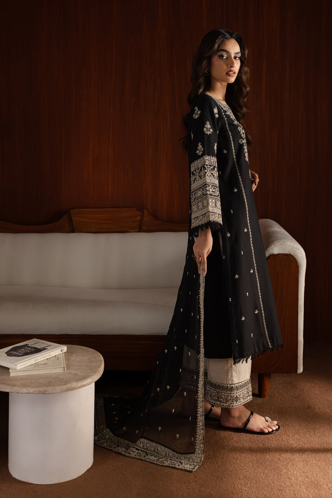 Atish 3Pc - Embroidered Khaddar Dress