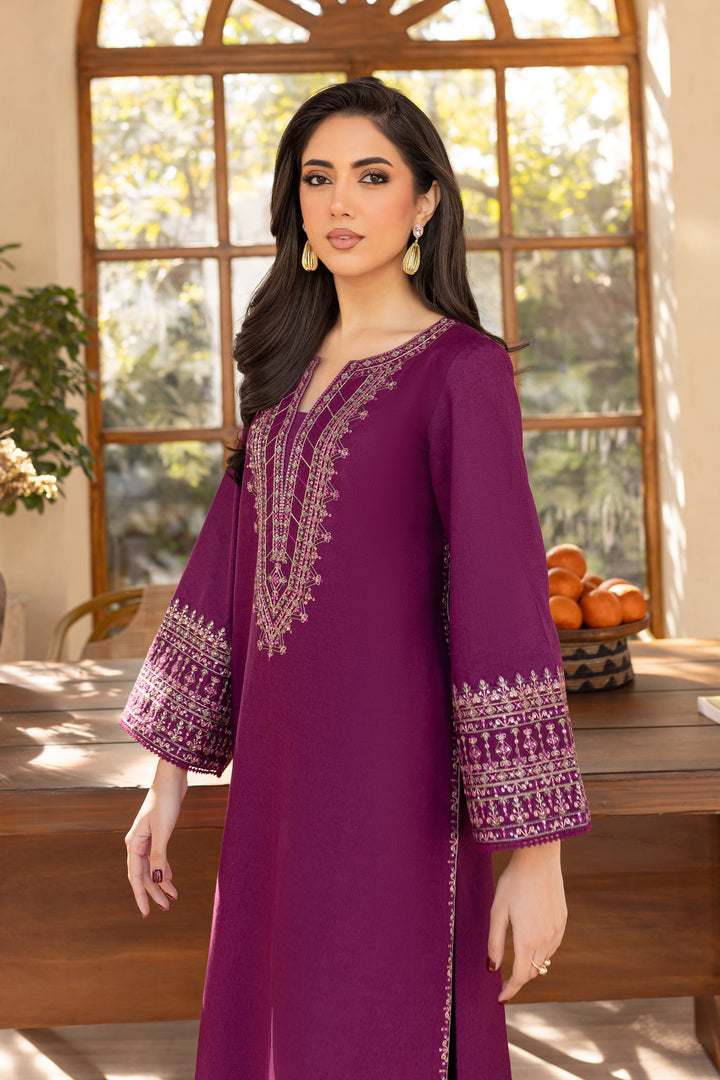 Vinho 2Pc - Embroidered Karandi Dress