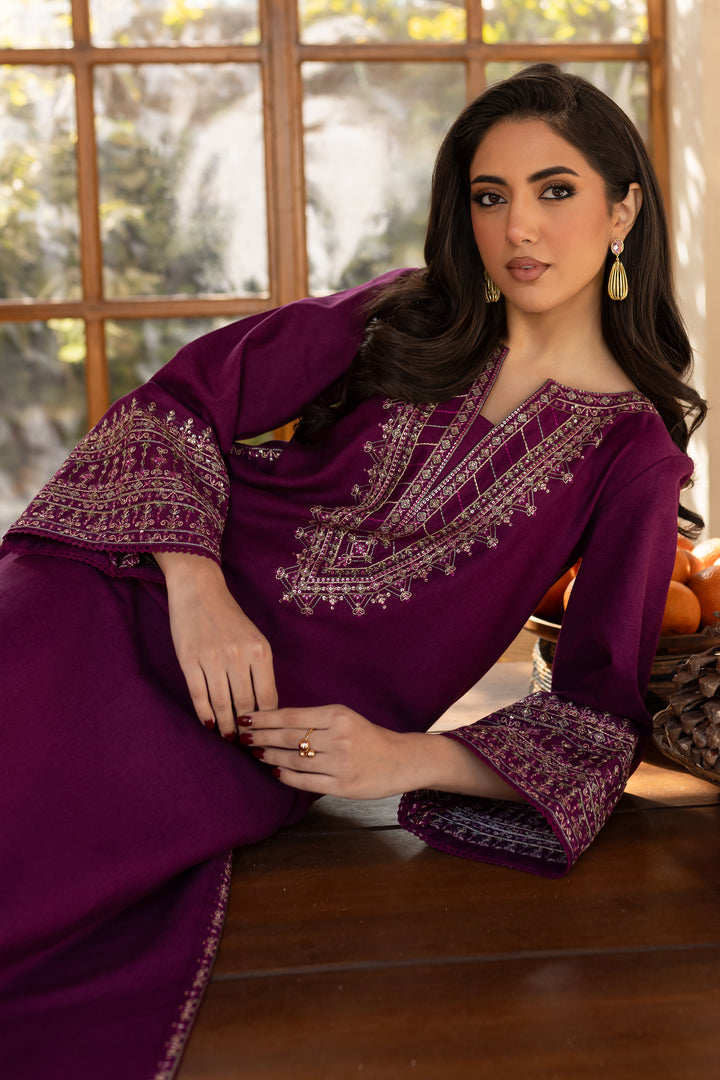 Vinho 2Pc - Embroidered Karandi Dress