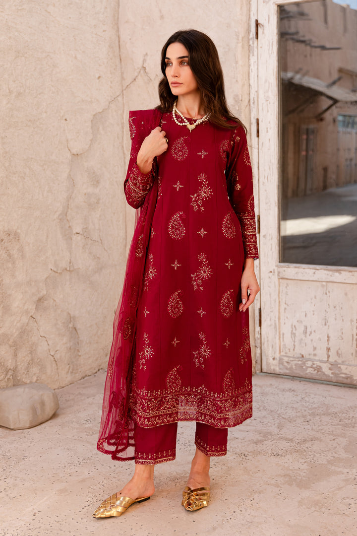 Jasper 2Pc - Embroidered Khaddar Dress