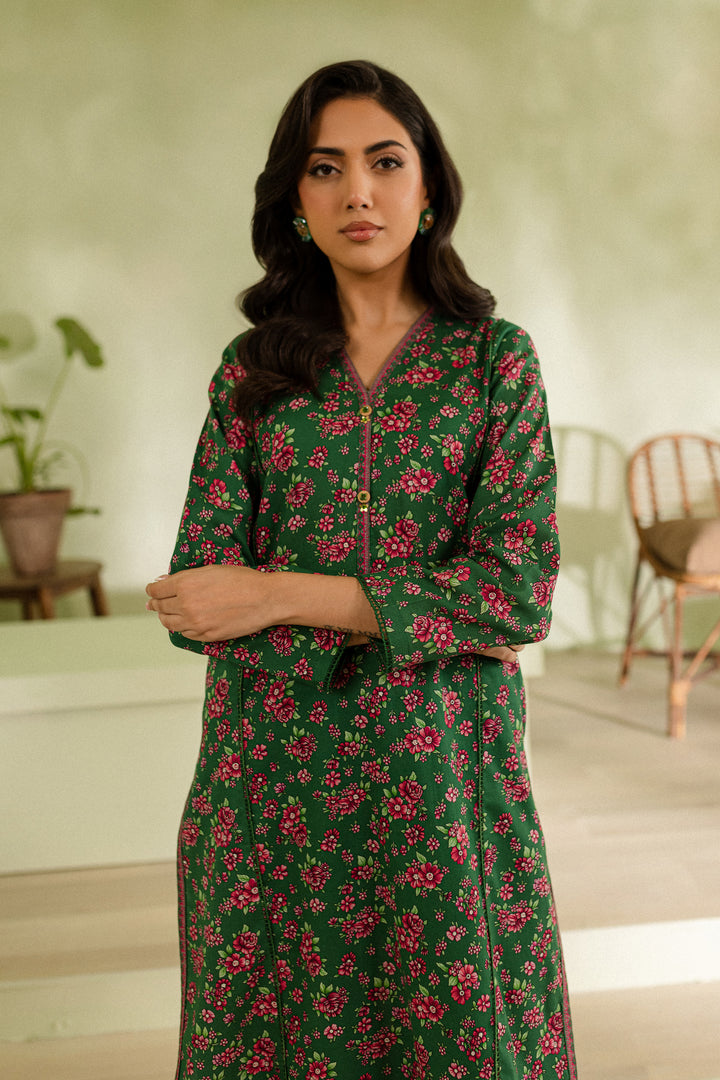 Green Pearl 2pc - Printed Khaddar Dress