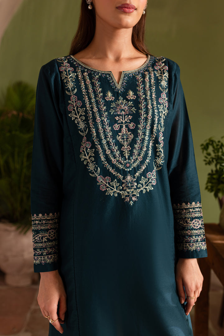 Aqua Pearl 2Pc - Embroidered Lawn Dress