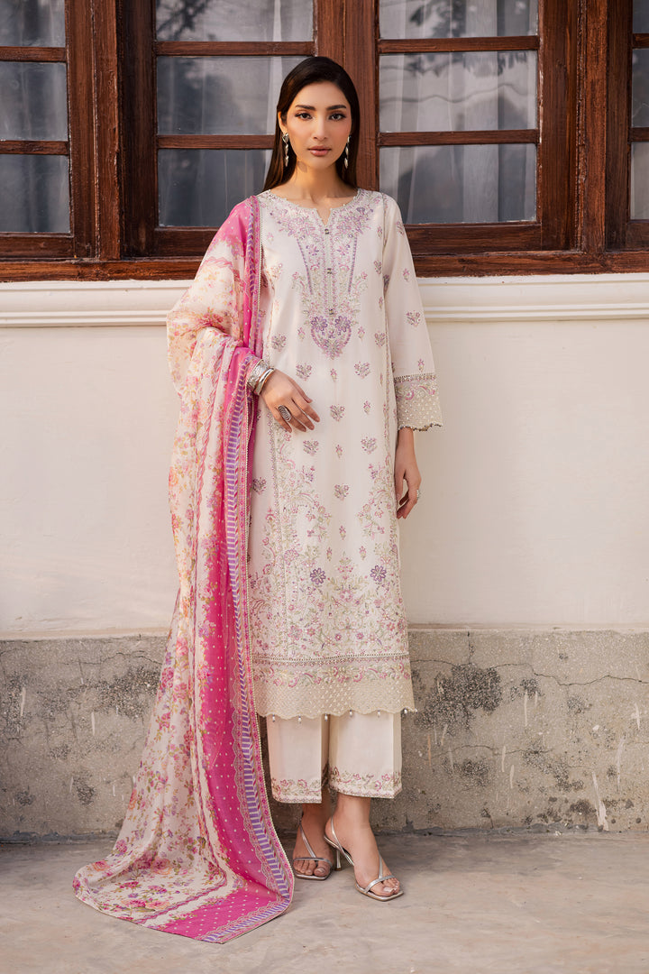 Pinkie Pie 3Pc - Festive Embroidered Lawn