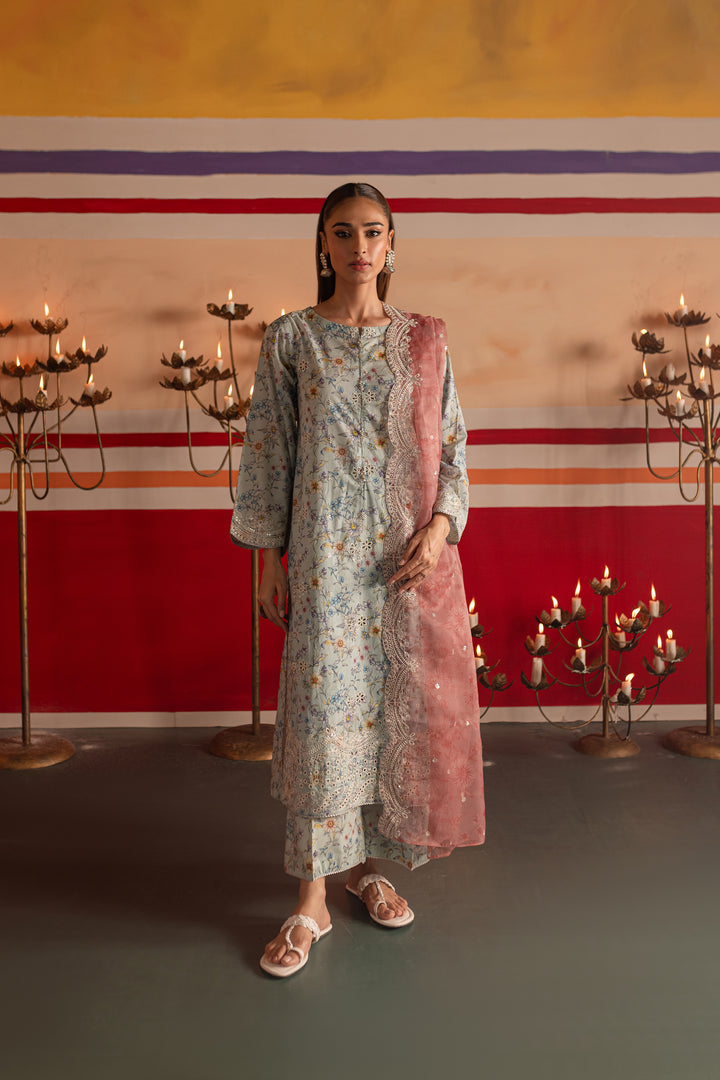 Ajar 3Pc - Printed Lawn Dress