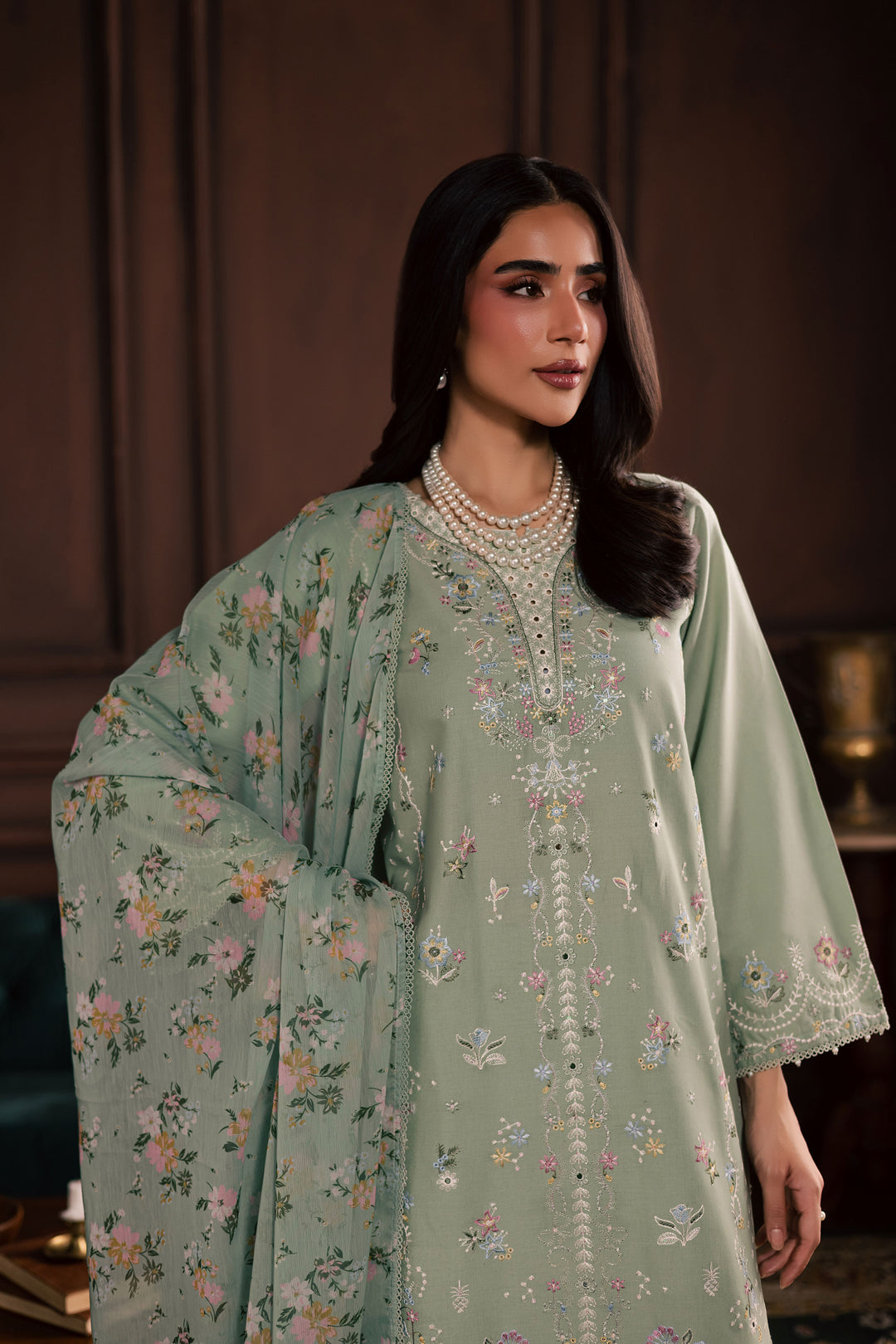 October 3Pc - Embroidered Khaddar Dress
